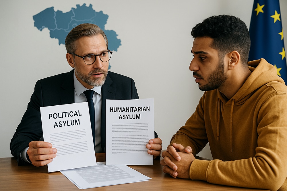 الفرق بين اللجوء السياسي والإنساني في بلجيكا 2025: شروط وأمثلة واقعية
