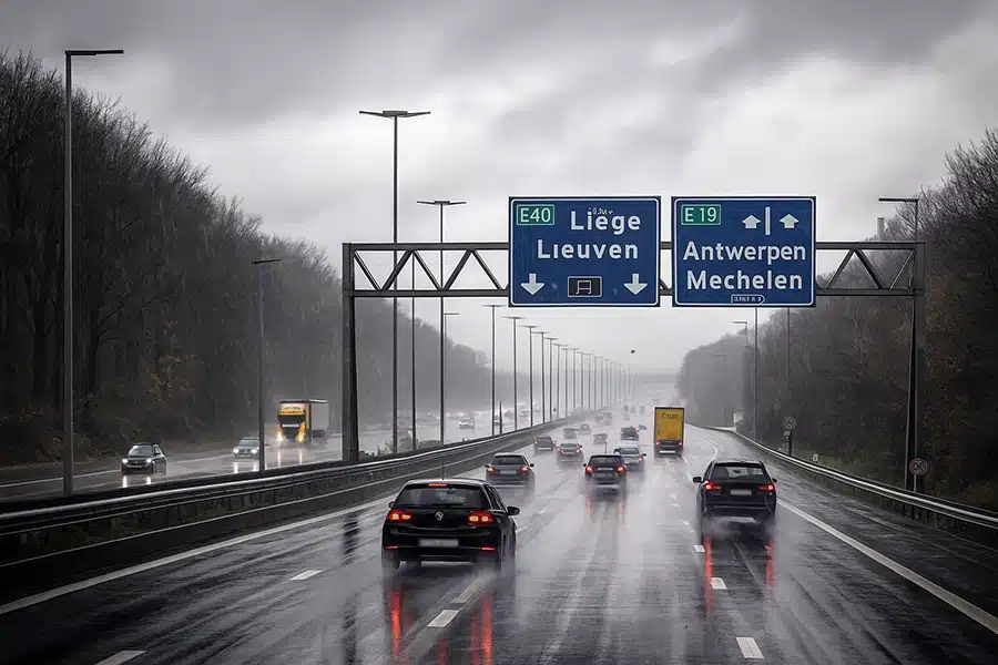 حركة المرور في بلجيكا اليوم تبدأ بيوم مزدحم بسبب الاضطرابات والأمطار