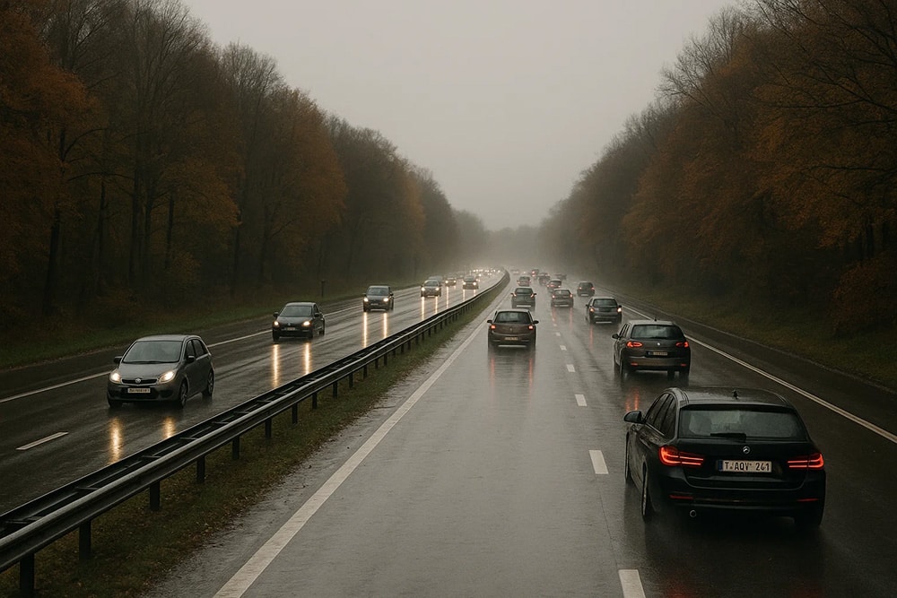 حالة الطرق في بلجيكا اليوم: بداية أسبوع رطبة وتأخيرات على مداخل بروكسل