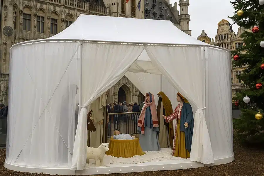 سرقة رأس تمثال الطفل يسوع من مجسم الميلاد في الميدان الكبير ببروكسل