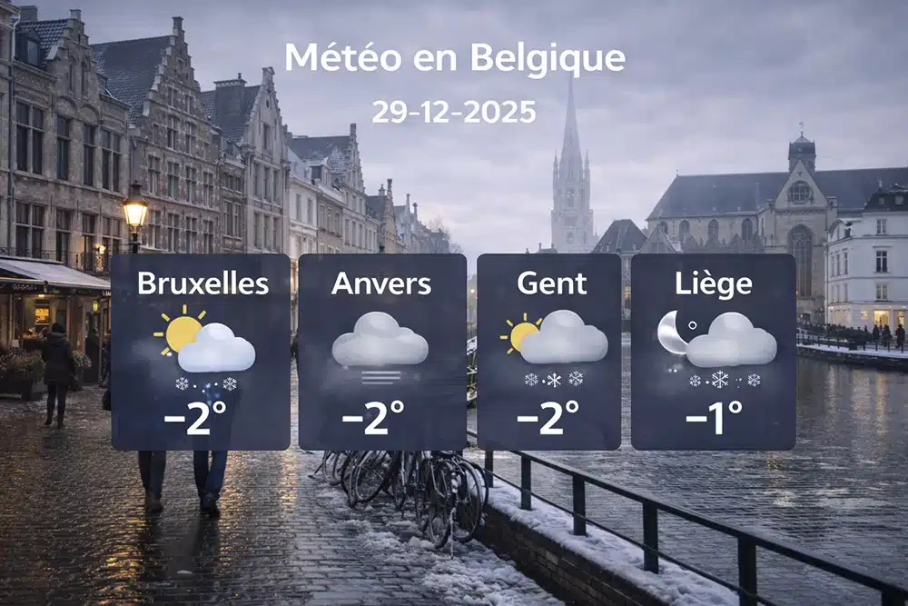 الطقس في بلجيكا اليوم رمادي وبارد مع غيوم كثيفة طوال اليوم